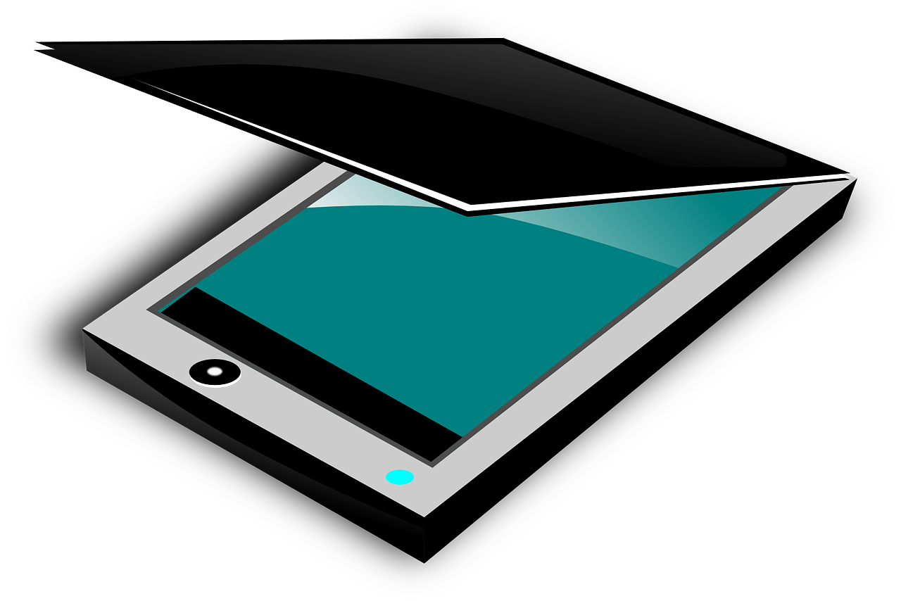 Grafika skanera w kolorze czarnym.