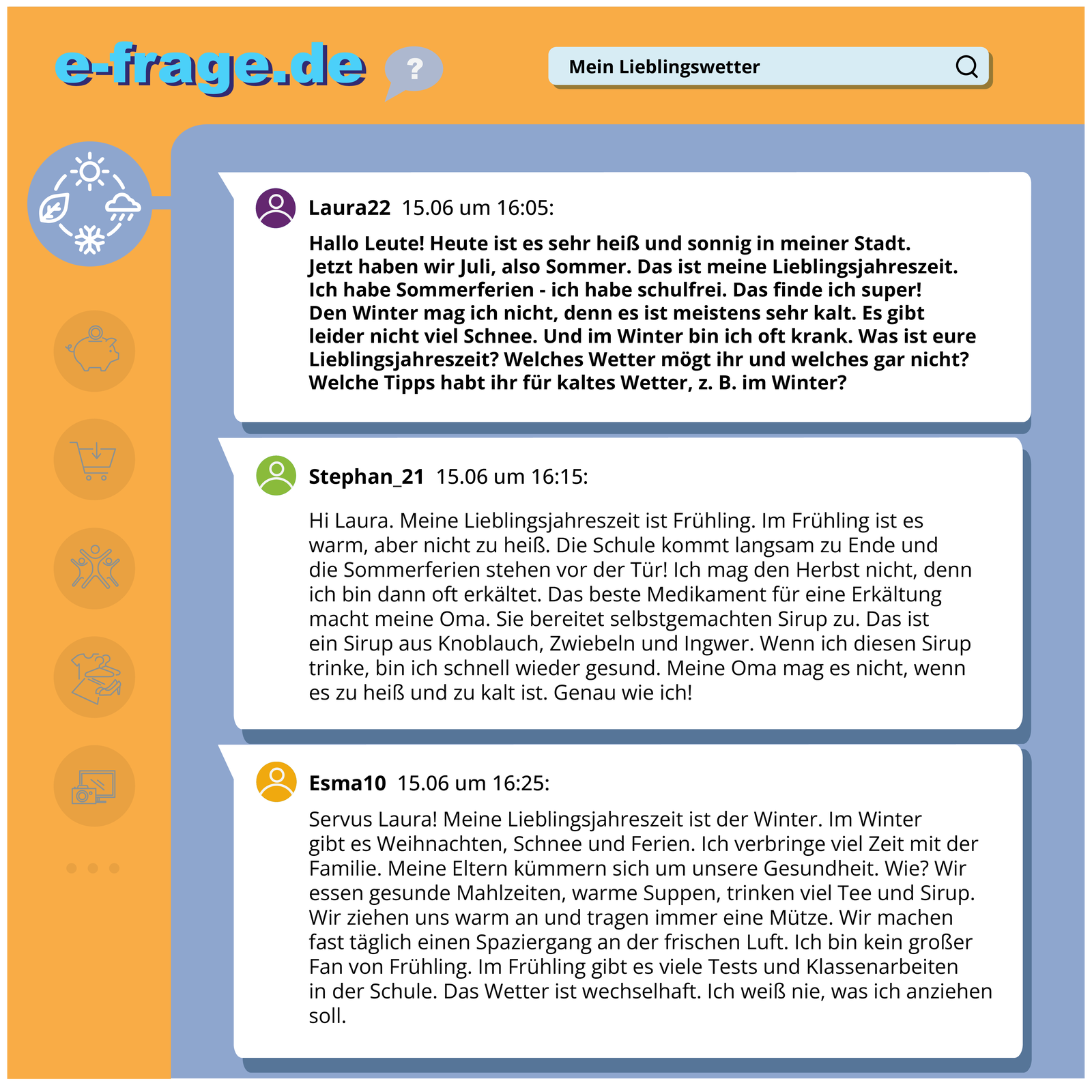 Ilustracja przedstawia forum internetowe. Transkrypcja jest dostępna poniżej.