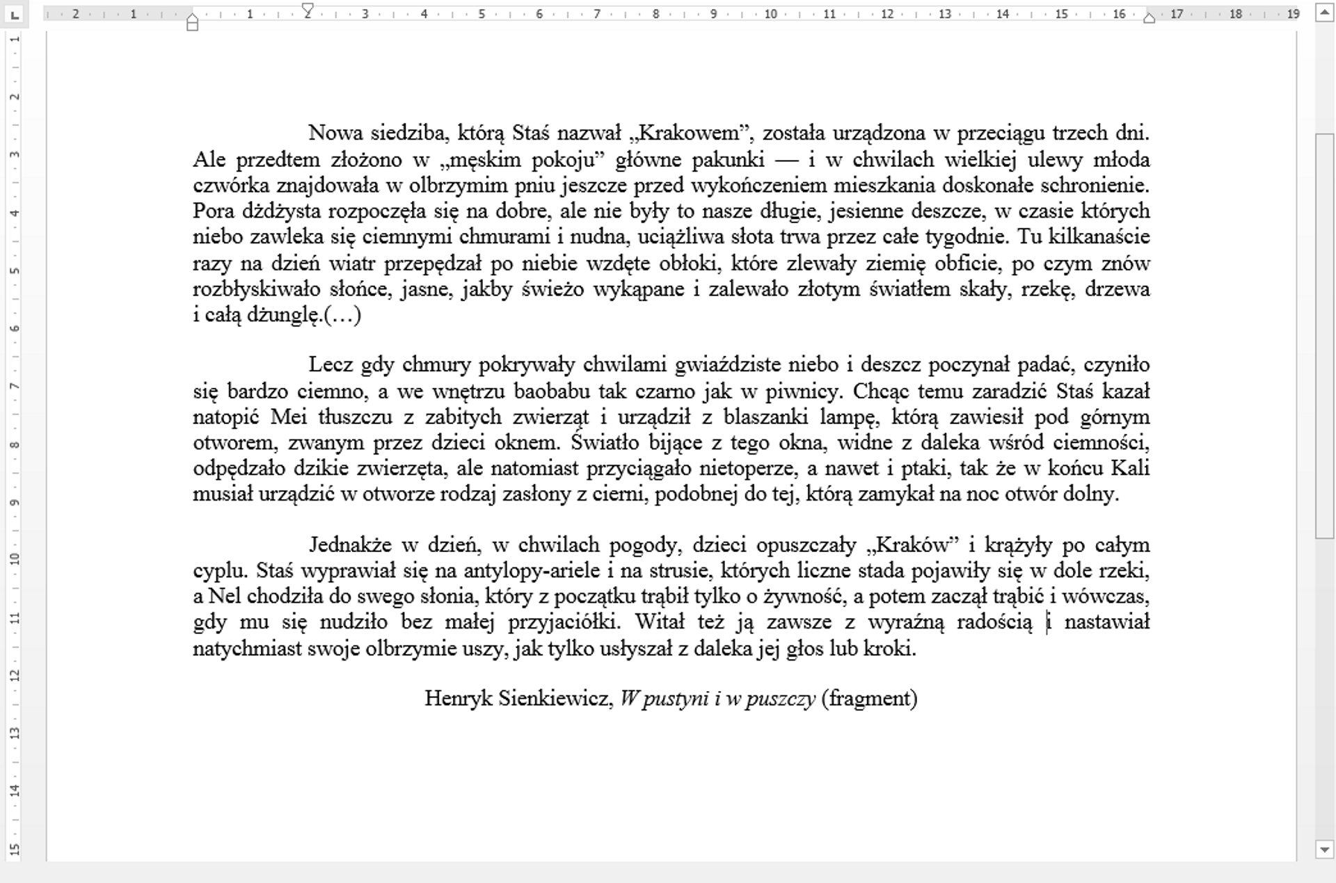 Zrzut dokumentu tekstowego z przykładowym rozwiązaniem