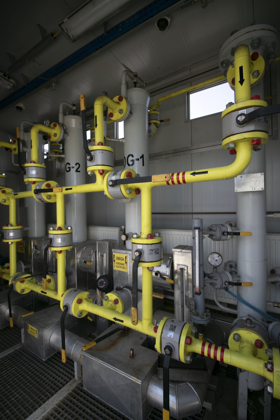 Instalacja do osuszania gazu ziemnego metodą adsorpcyjną.