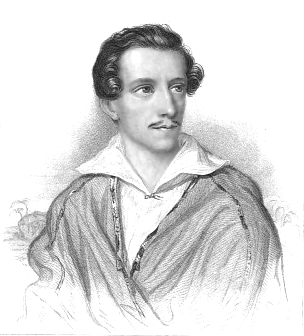 Ilustracja przedstawia młodego mężczyznę z dłuższymi włosami zaczesanymi do tyłu, odkrywającymi wysokie czoło. Nos długi, prosty, trójkątny podbródek, duże, wyraziste oczy. Mężczyzna ubrany jest w białą koszulę z bardzo szerokim wykładanym kołnierzem, spiętym pod szyją spinką. Na koszuli narzutka ze zdobioną lamówką. 