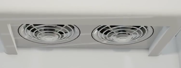 Wentylatory zamontowane w parowniku