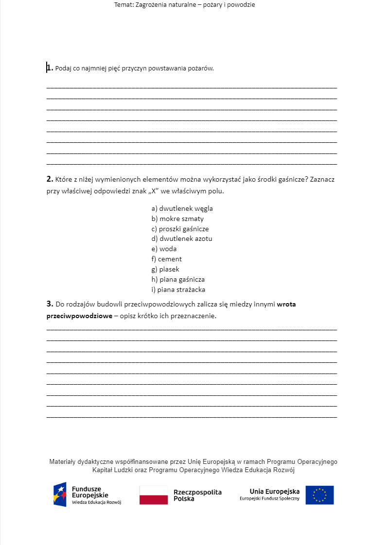 Pobierz plik: Zagrożenia naturalne – pożary i powodzie_2.docx