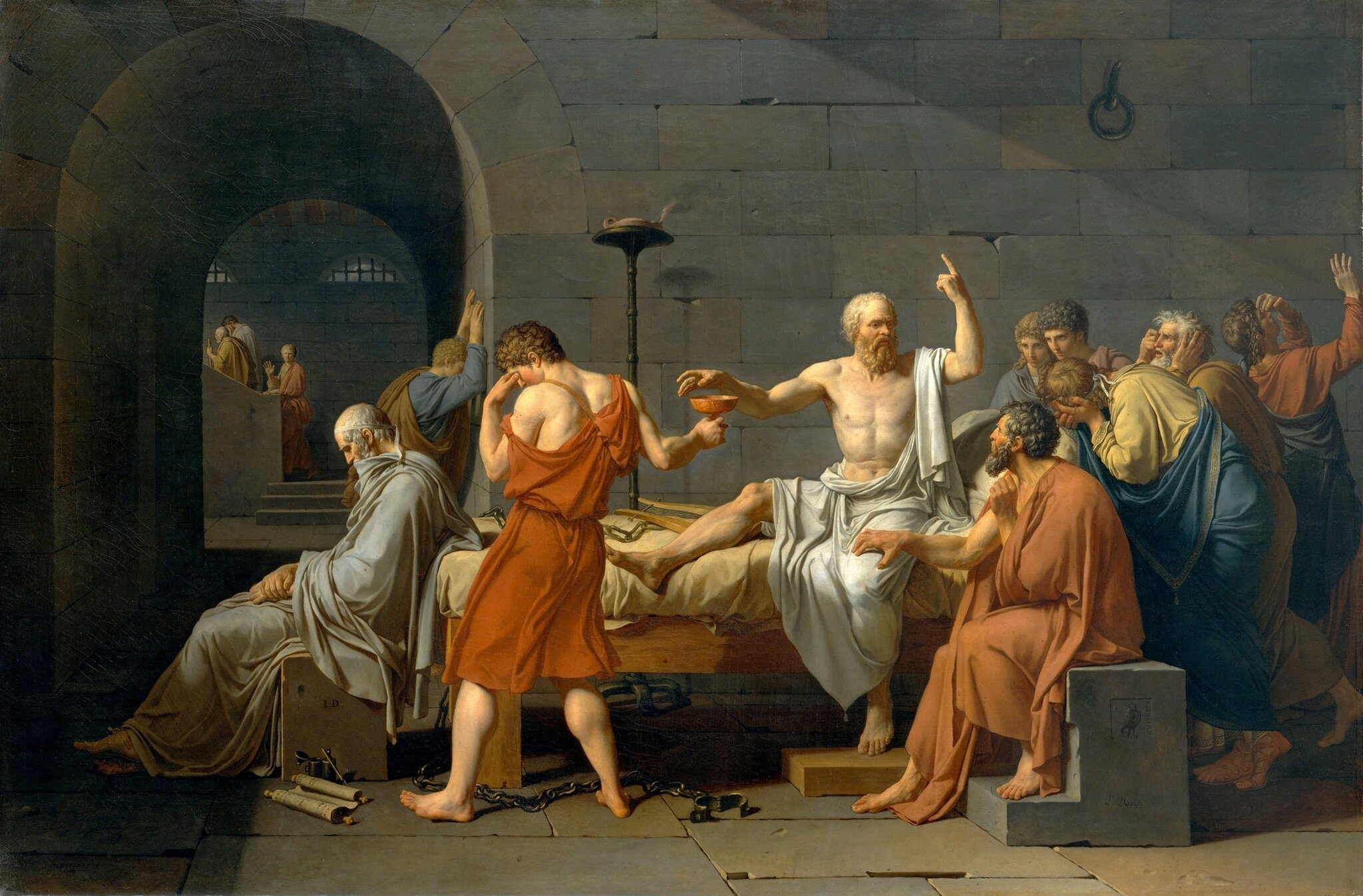 Śmierć Sokratesa Źródło: Jacques-Louis David, Śmierć Sokratesa, 1787, domena publiczna.