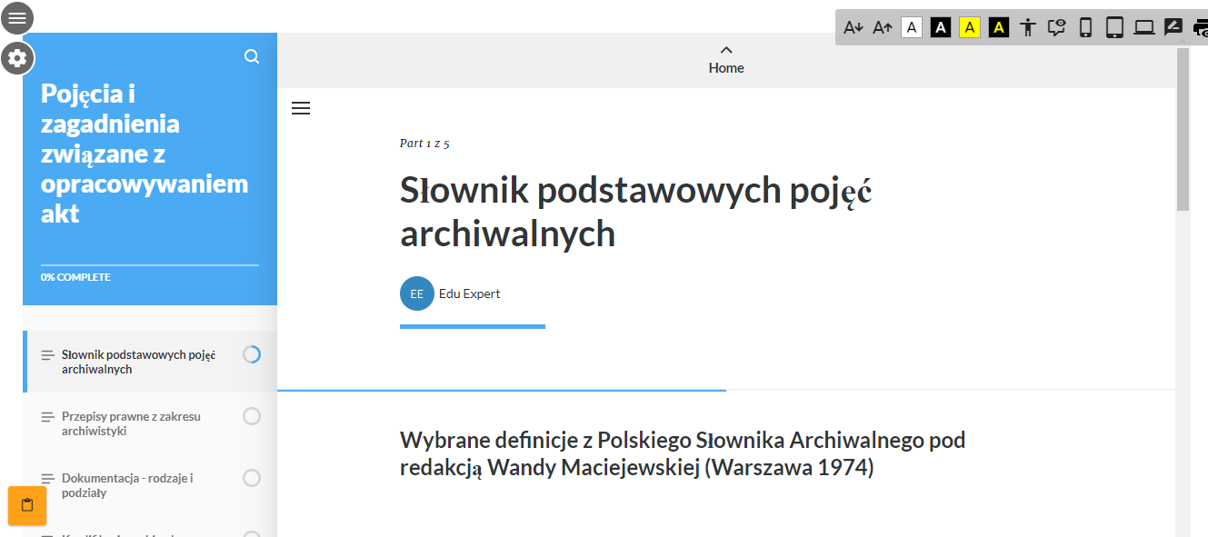 Widok na ekran główny atlasu interaktywnego