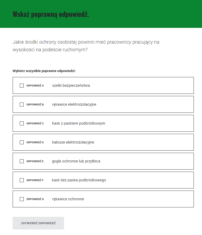 Zadanie wielokrotnego wyboru