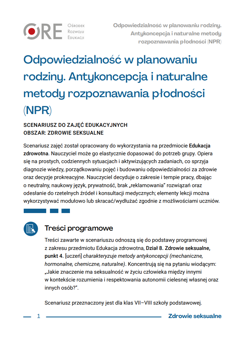 Pobierz plik: Odpowiedzialnosc w planowaniu rodziny. Antykoncepcja i naturalne metody rozpoznawania plodnosci NPR.pdf