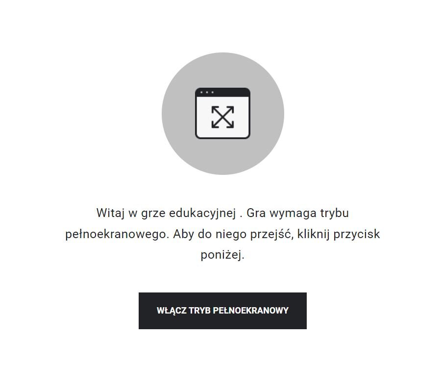 Widok ekranu gry edukacyjnej