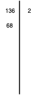 Ilustracja przedstawia Metodę rozkładu liczby na czynniki pierwsze.  po lewej stronie znajduje się liczba 136, dzielnik 2 po prawej, po lewej 68.
