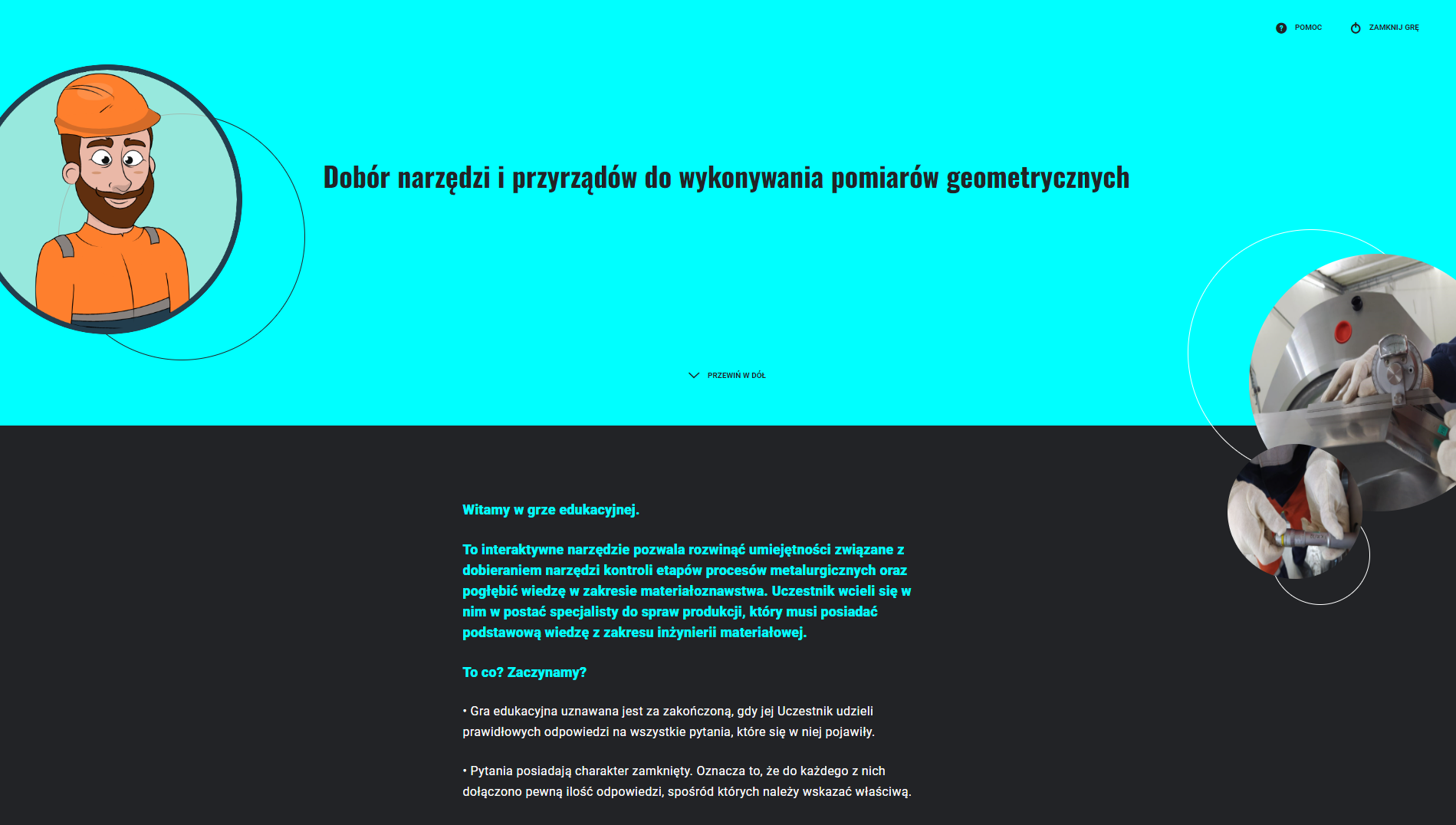 Ilustracja przedstawia przykładowy ekran startowy gry