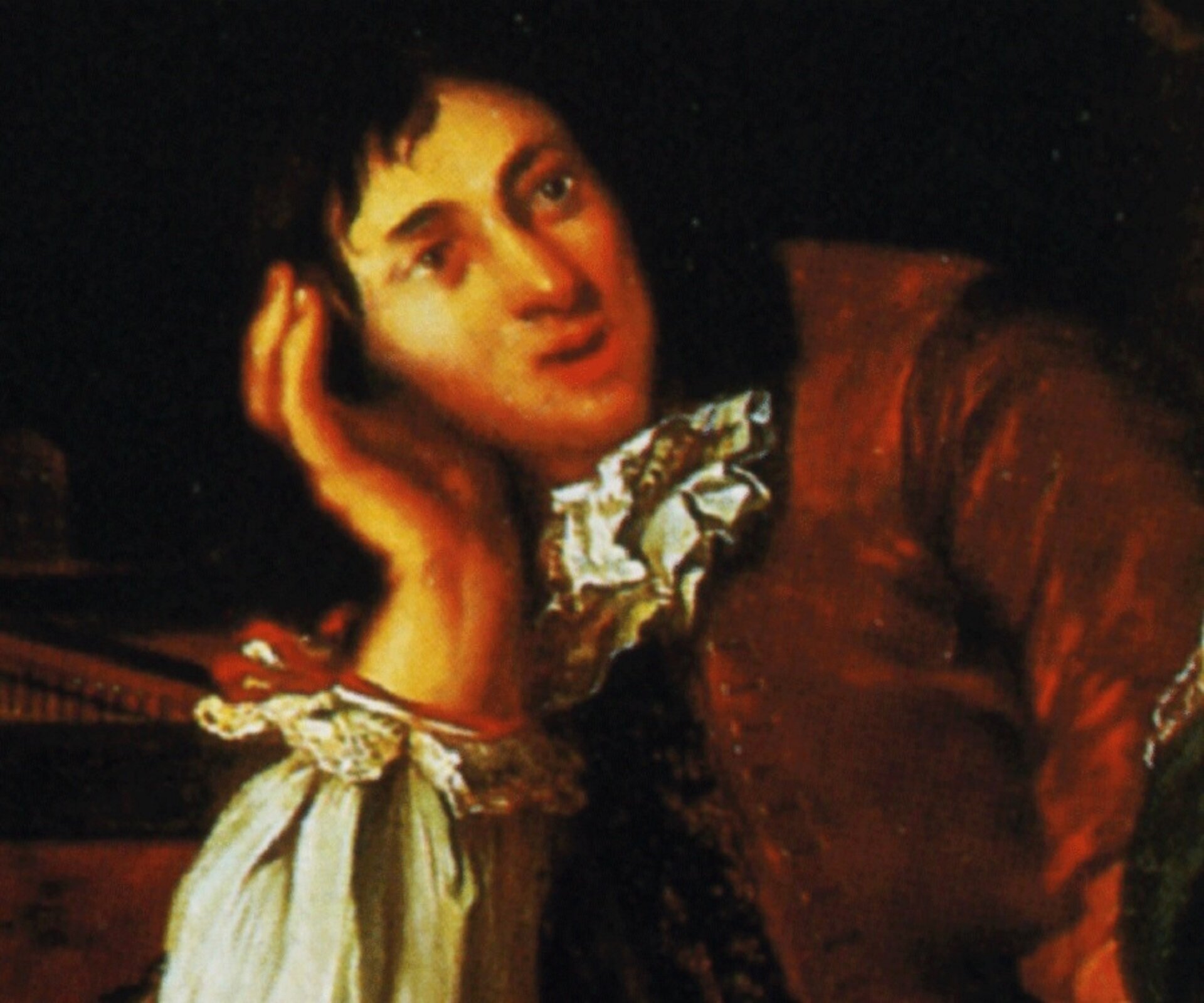 Na portrecie widać Dietricha Buxtehude - kompozytora i organistę, którego muzykę Bach najbardziej cenił.