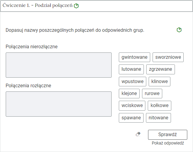 Widok przykładowego ćwiczenia