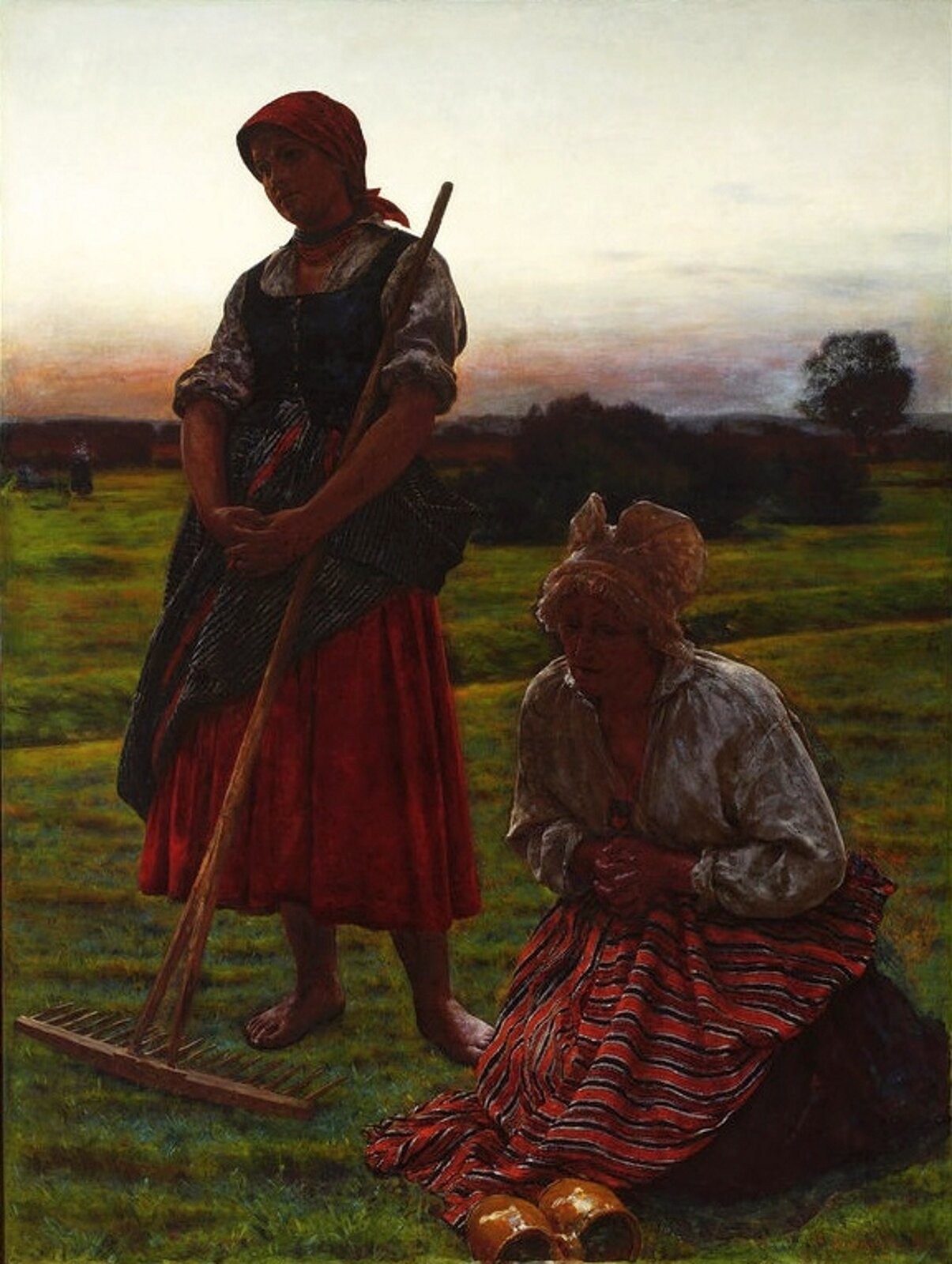 Ilustracja przedstawia obraz Aleksandra Gierymskiego pod tytułem „Anioł Pański”. Dzieło powstało w 1890 roku. Ilustracja przedstawia scenę z modlitwy Anioł Pański. Na obrazie znajdują się dwie kobiety - jedna starsza i druga młodsza. Kobiety znajdują się na polu. W tle widoczne są liczne drzewa. Młodsza kobieta trzyma w ręku także grabie. Ubrana jest w czerwono-zieloną sukienkę. Na głowie ma zawiązaną chustę. Starsza kobieta siedzi na kamieniu i się modli. Obok niej ustawione są sandały. Ubrana jest w jasną bluzkę oraz czerwoną spódnicę, na głowie ma zawiązaną chustę. Kolorystyka obrazu jest stonowana. Kontury nie są wyraźne.