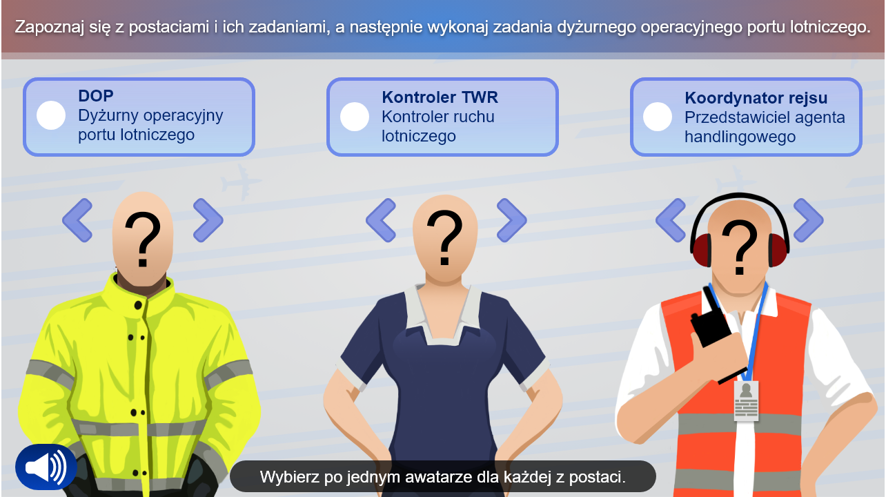 Przykładowy ekran wyboru postaci w grze