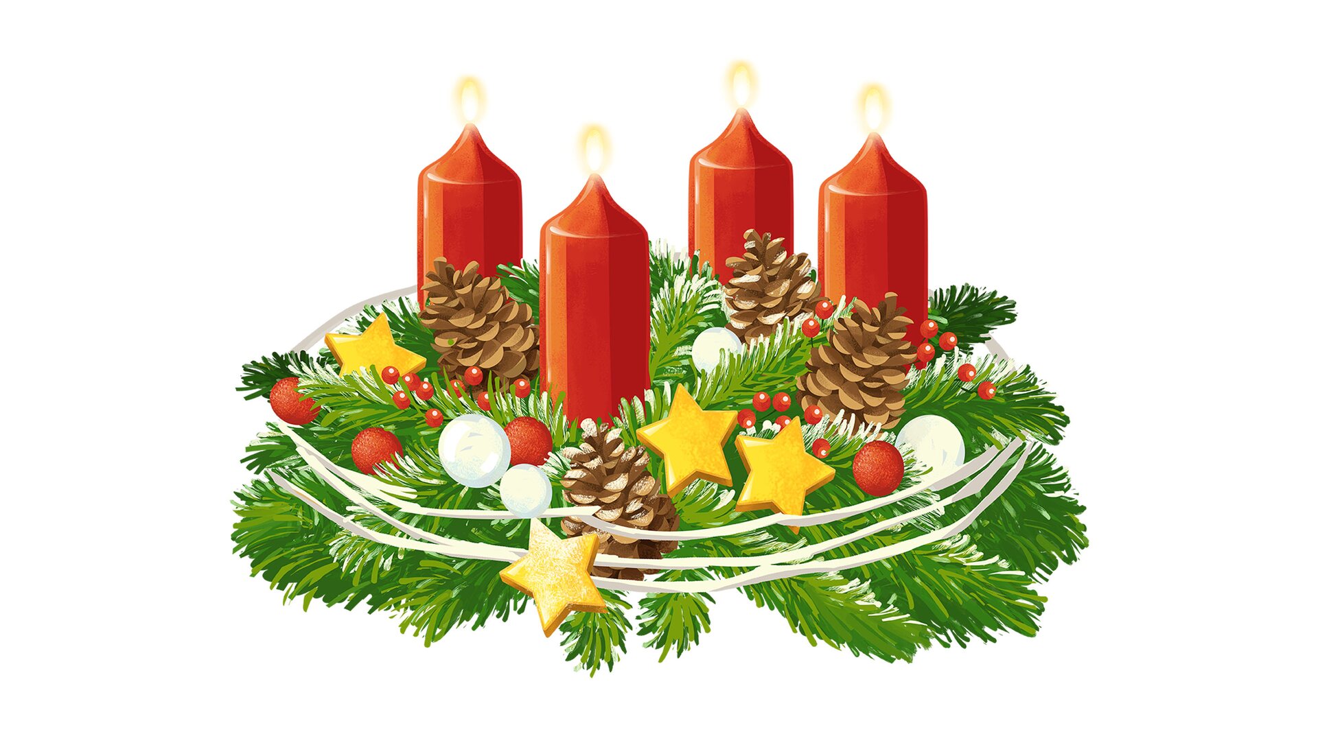 Ilustracja  przedstawia  wieniec adwentowy.