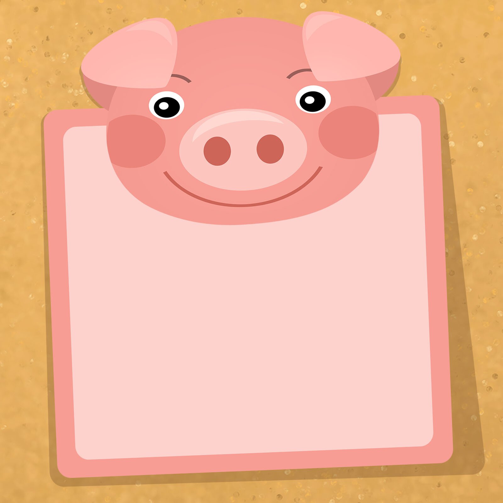 Ilustracja przedstawia pustą kartkę i teczkę ze świnką.