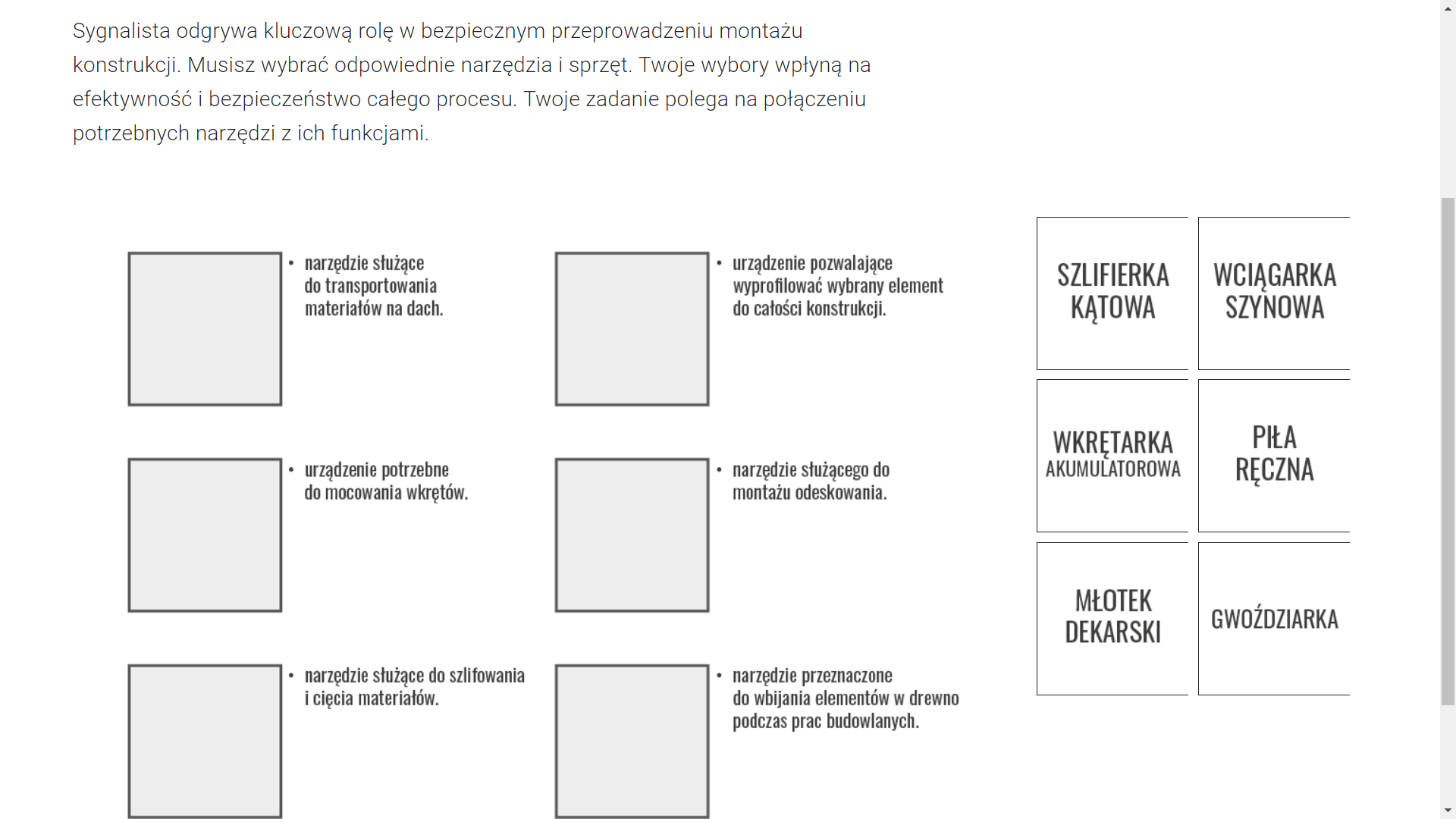 Przykładowe zadanie w grze
