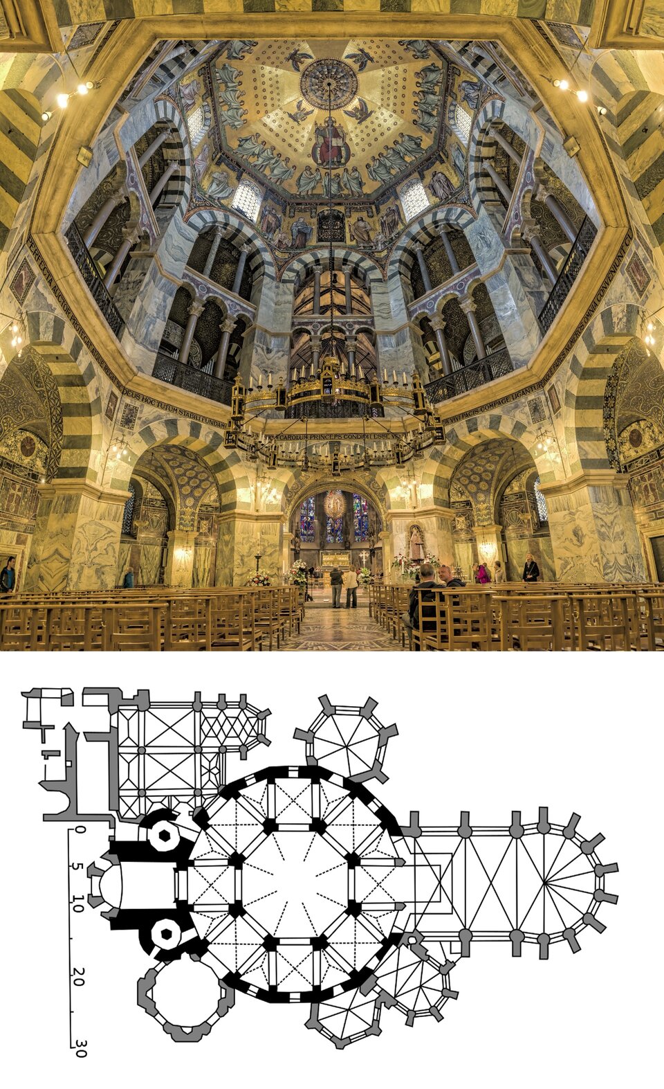 Kaplica pałacowa w Akwizgranie - wnętrze
