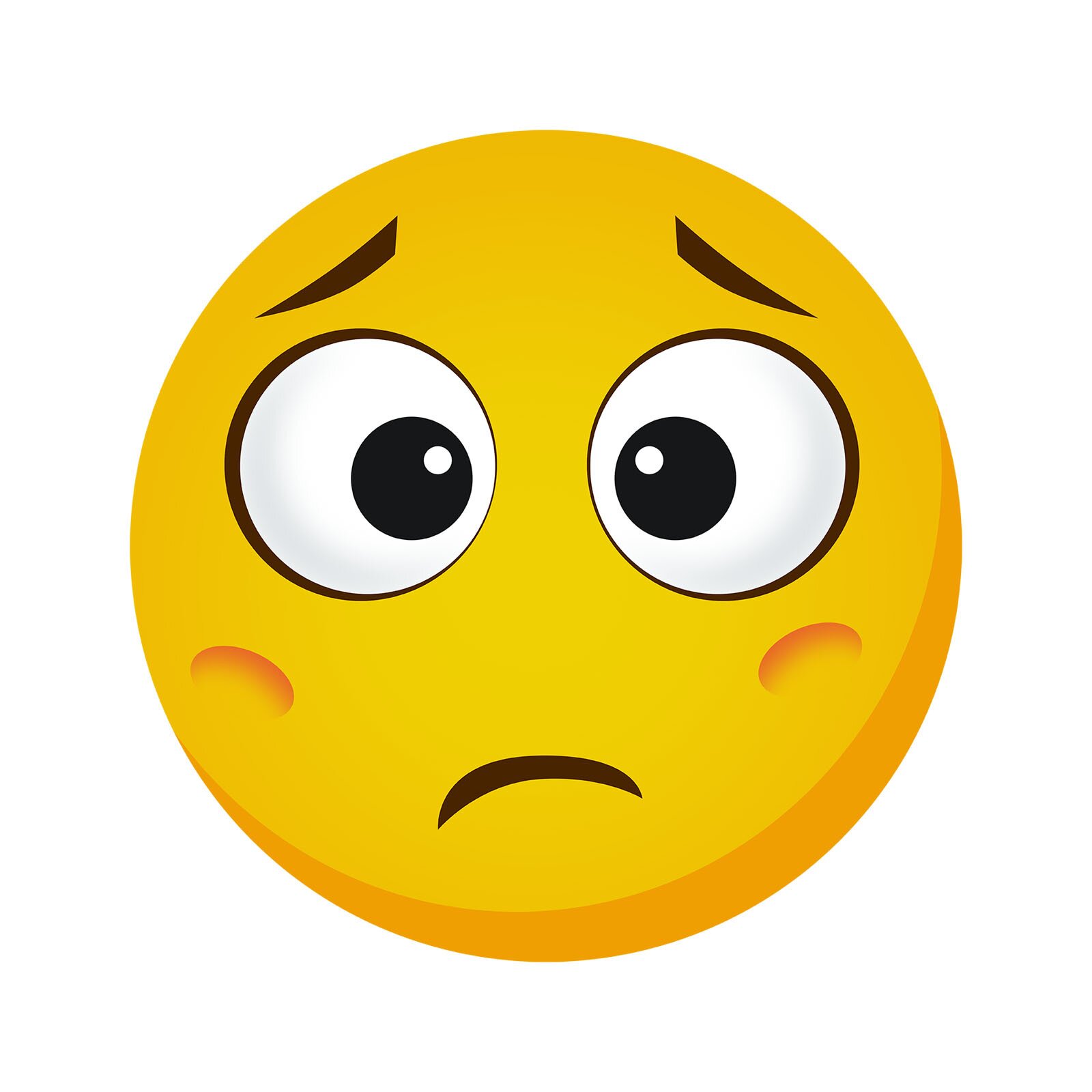 Grafika przedstawia smutną emotikonkę.