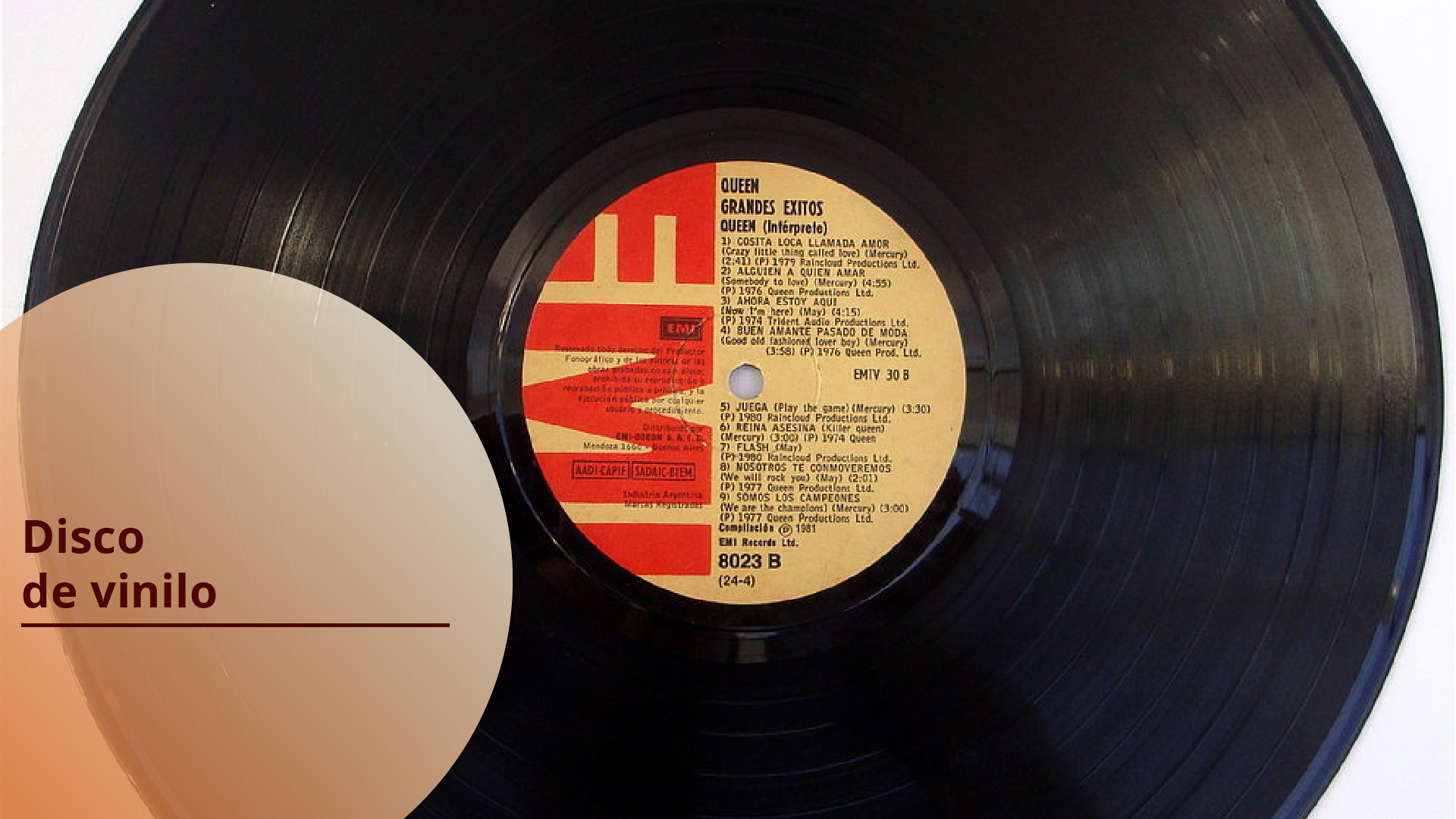 Ilustracja przedstawia płytę winylową.