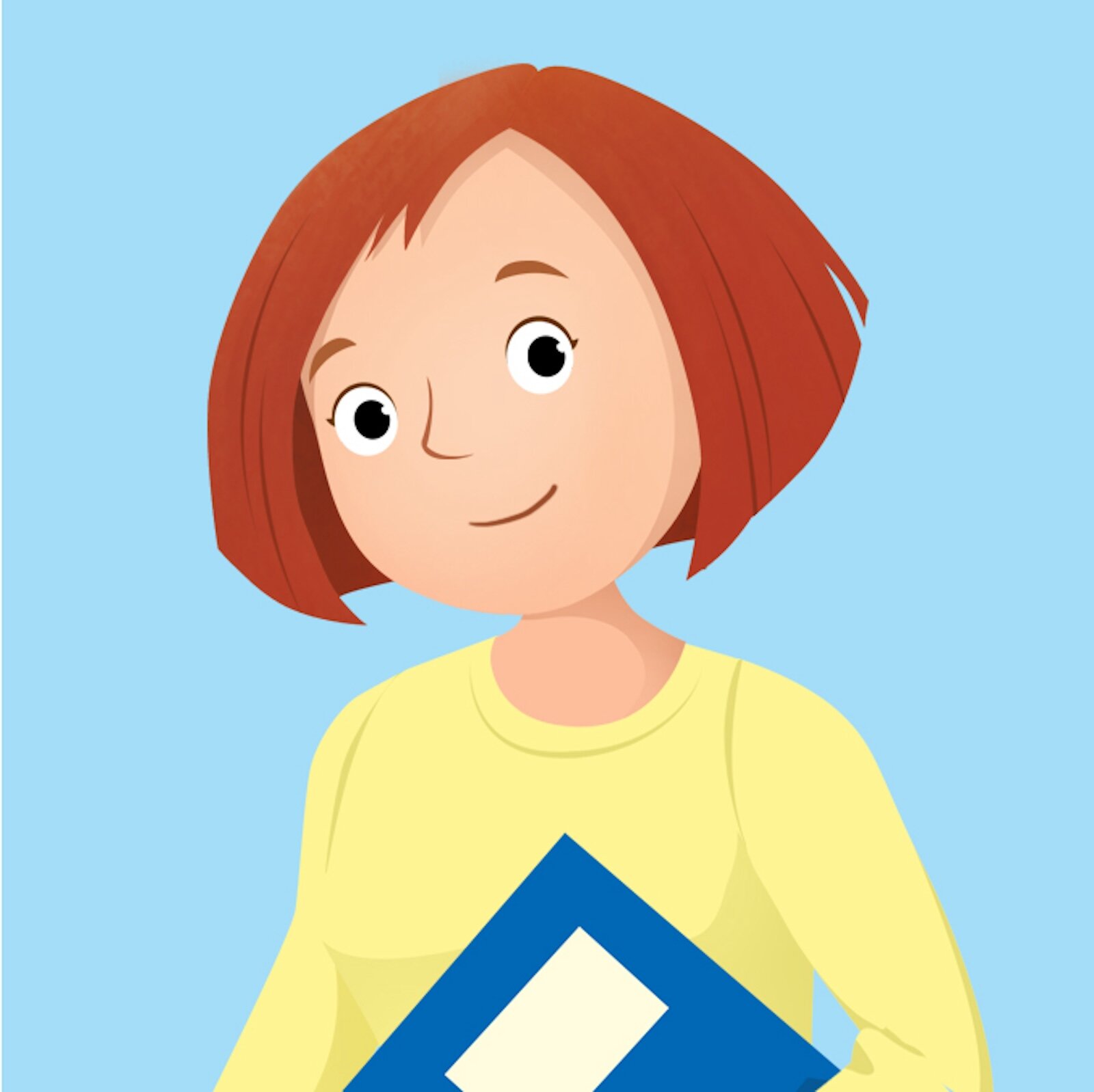 Ilustracja przedstawia nauczycielkę z dziennikiem.