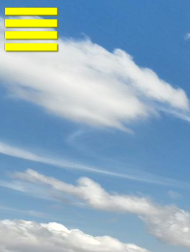 Przykładowy ekran z żółtym znacznikiem w wycieczce. Znacznik składa się z czterech żółtych poziomych linii ustawionych jedna nad drugą, w rogu ekranu.