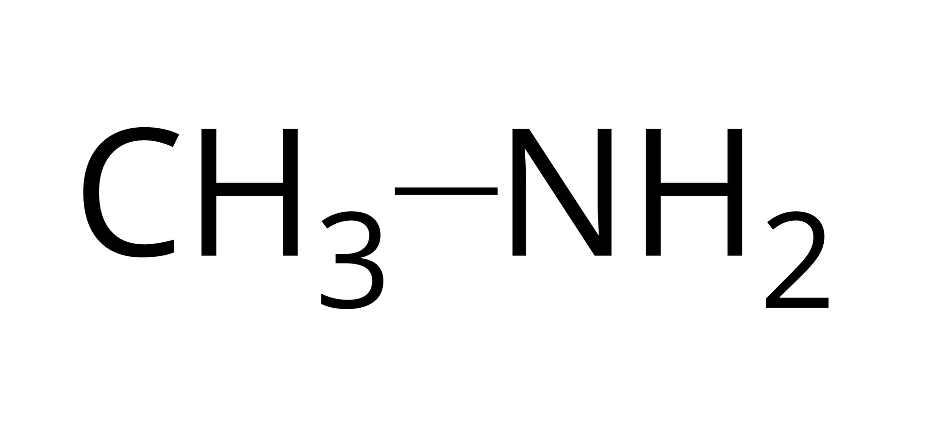 Ilustracja przedstawia wzór półstrukturalny: CH3NH2.