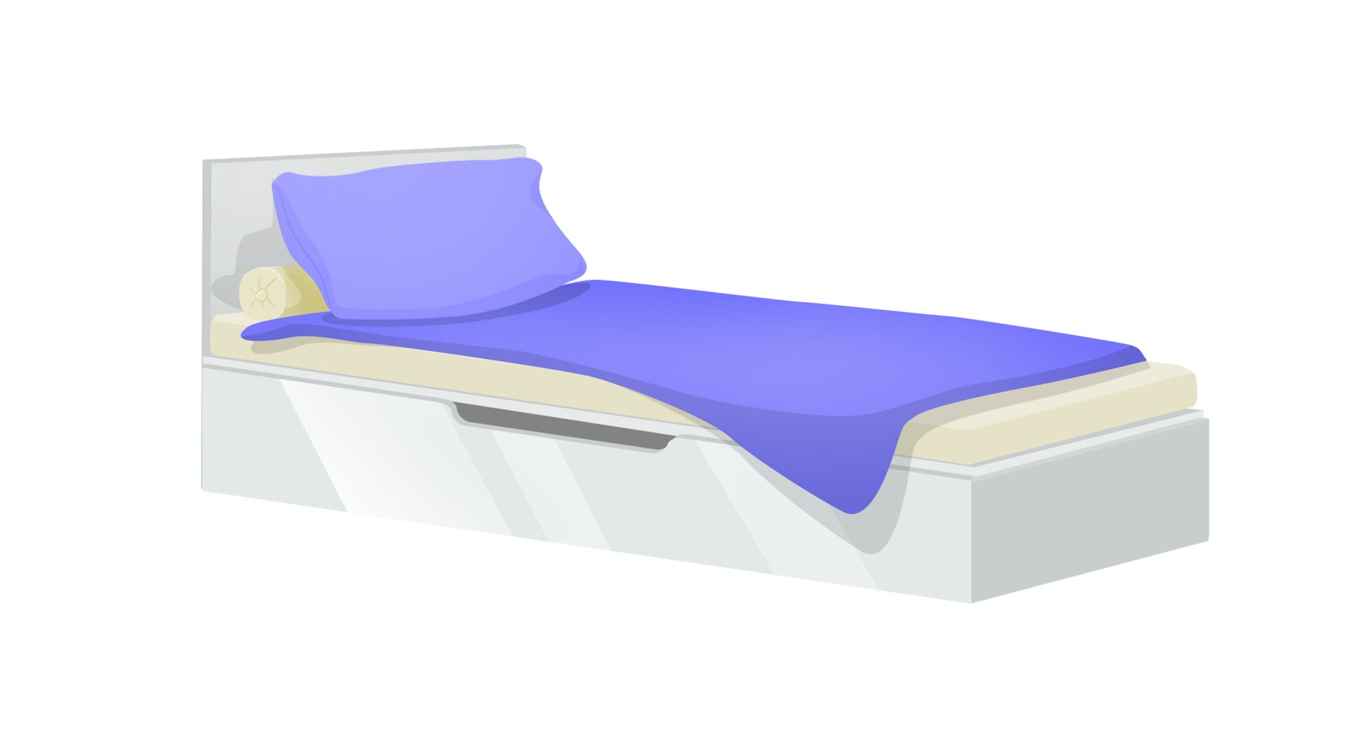 Ilustracja przedstawia łóżko.