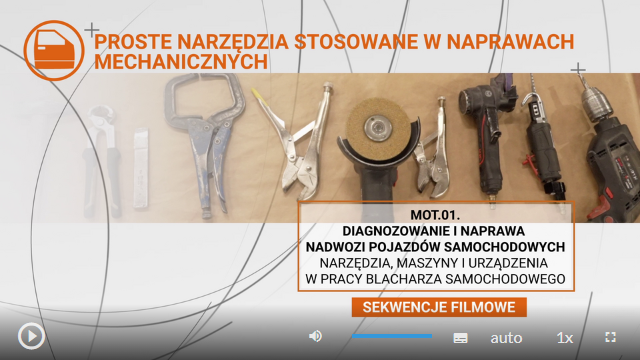 Przykładowy widok ekranu filmu. Plansza początkowa z tytułem i rozdziałem lekcji.