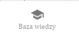 Rysunek przedstawia ikonę bazy wiedzy, czyli rysunek symbolizujący biret studencki wraz z napisem Baza wiedzy znajdującym się poniżej ikony. 