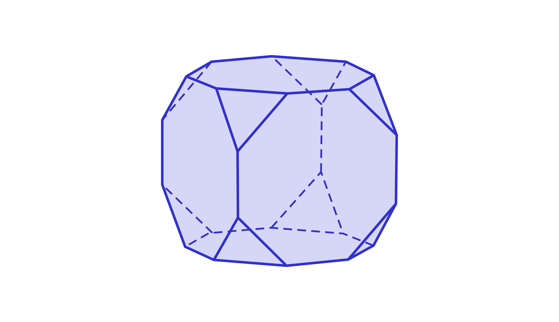Na ilustracji przedstawiono sześcian. Od każdego wierzchołka sześcianu odcięto czworościan. Powstała bryła składa się z czterech sześciokątów oraz ośmiu trójkątów równobocznych. 