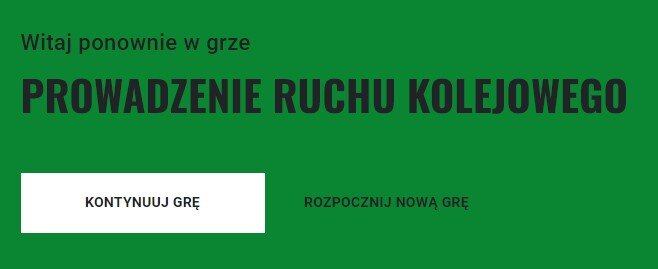 Ekran powitalny po ponownym uruchomieniu gry