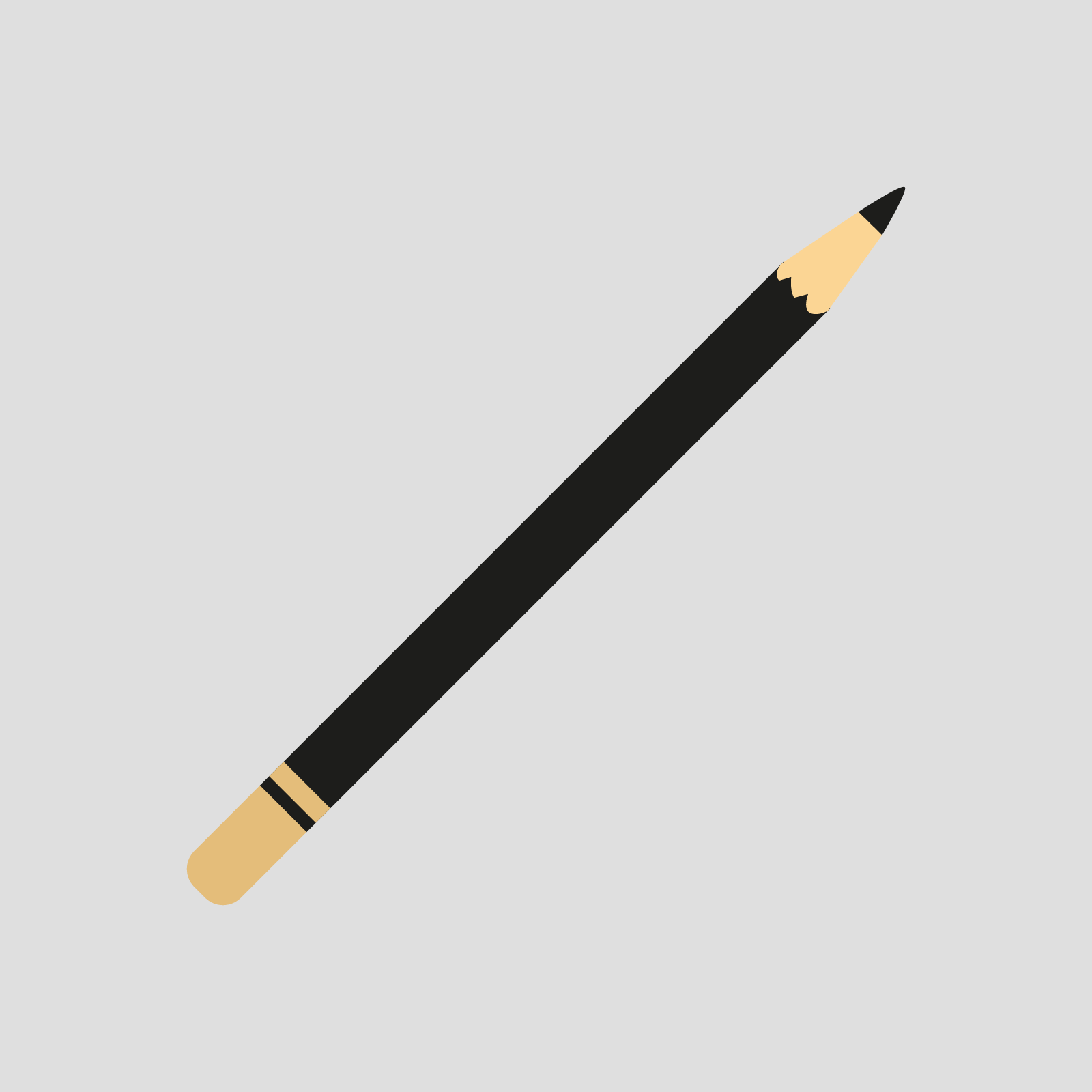 Ilustracja przedstawia czarny ołówek.