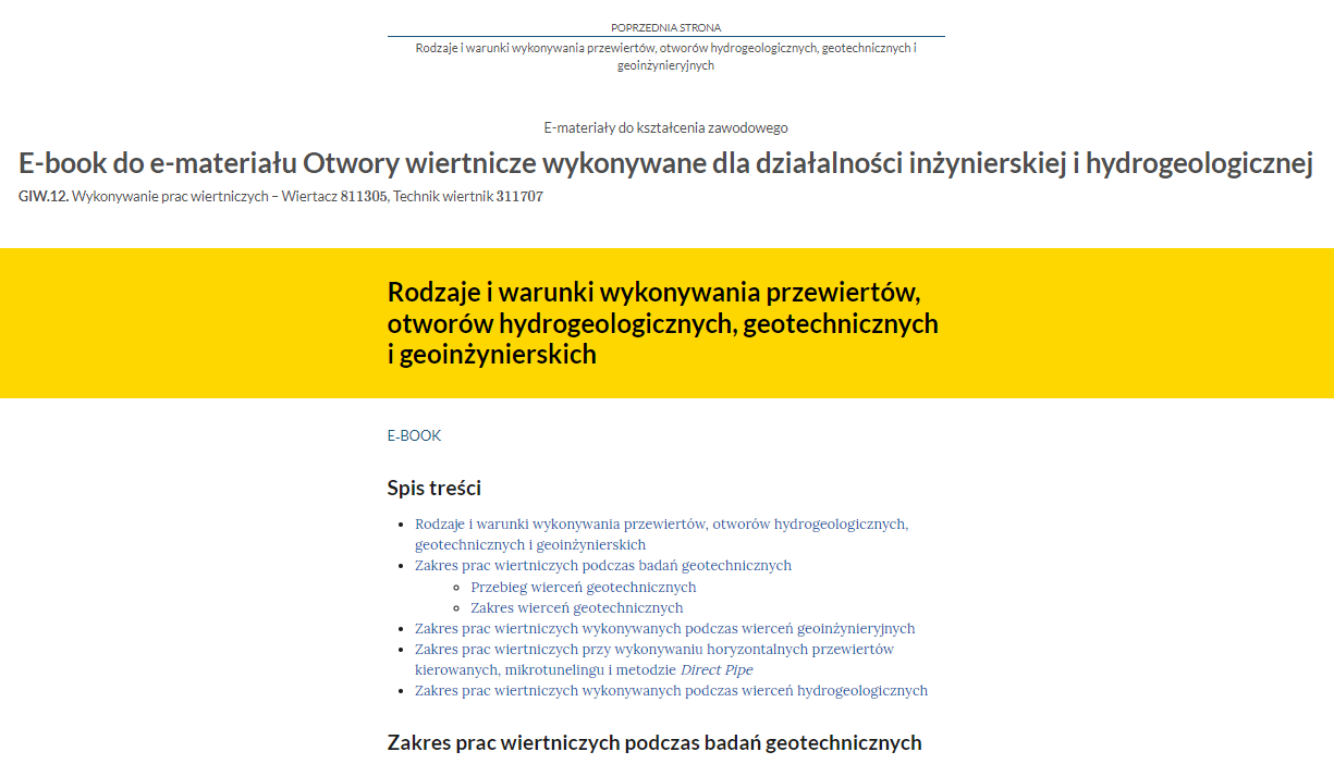 Przykładowy widok przycisku przenoszącego do poprzedniej strony