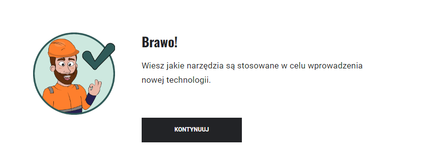 Komunikat o poprawnej odpowiedzi