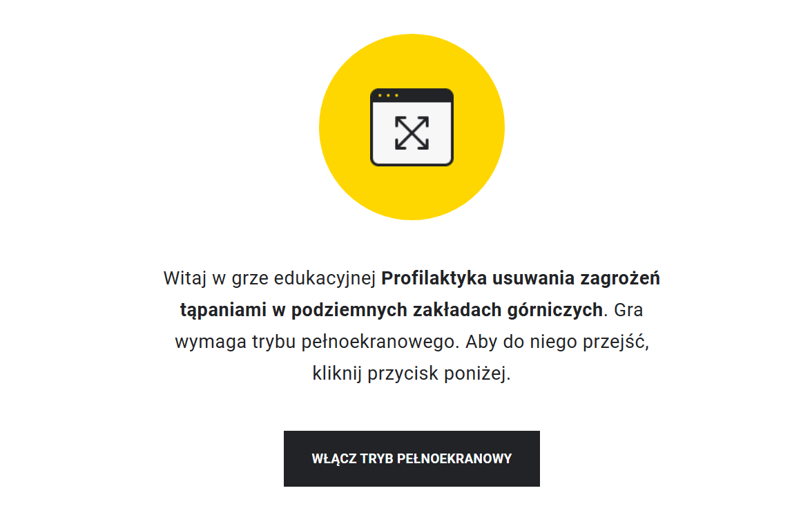 Ekran startowy gry wcielanie się w rolę