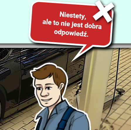 Przykład komunikatu o błędnej odpowiedzi