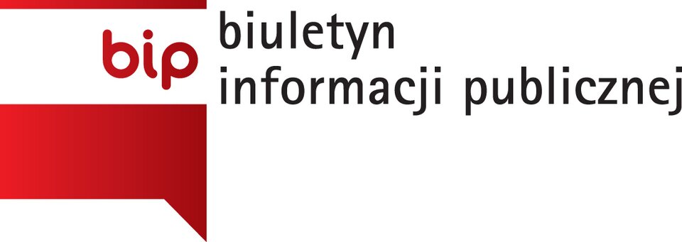 Na ilustracji znajduje się logotyp BIP w barwach biało‑czerwonych w nawiązaniu do flagi Polski. Logo ma kształt dymku z czerwonym paskiem u góry, umieszczonym w górnej, białej części oraz czerwonym napisem "bip" na niej. Dolna połowa loga jest barwy czerwonej. Równolegle do górnej, białej połowy loga, umieszczony jest czarny napis na białym tle: biuletyn informacji publicznej.