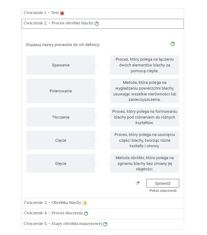 Przykładowe ćwiczenie