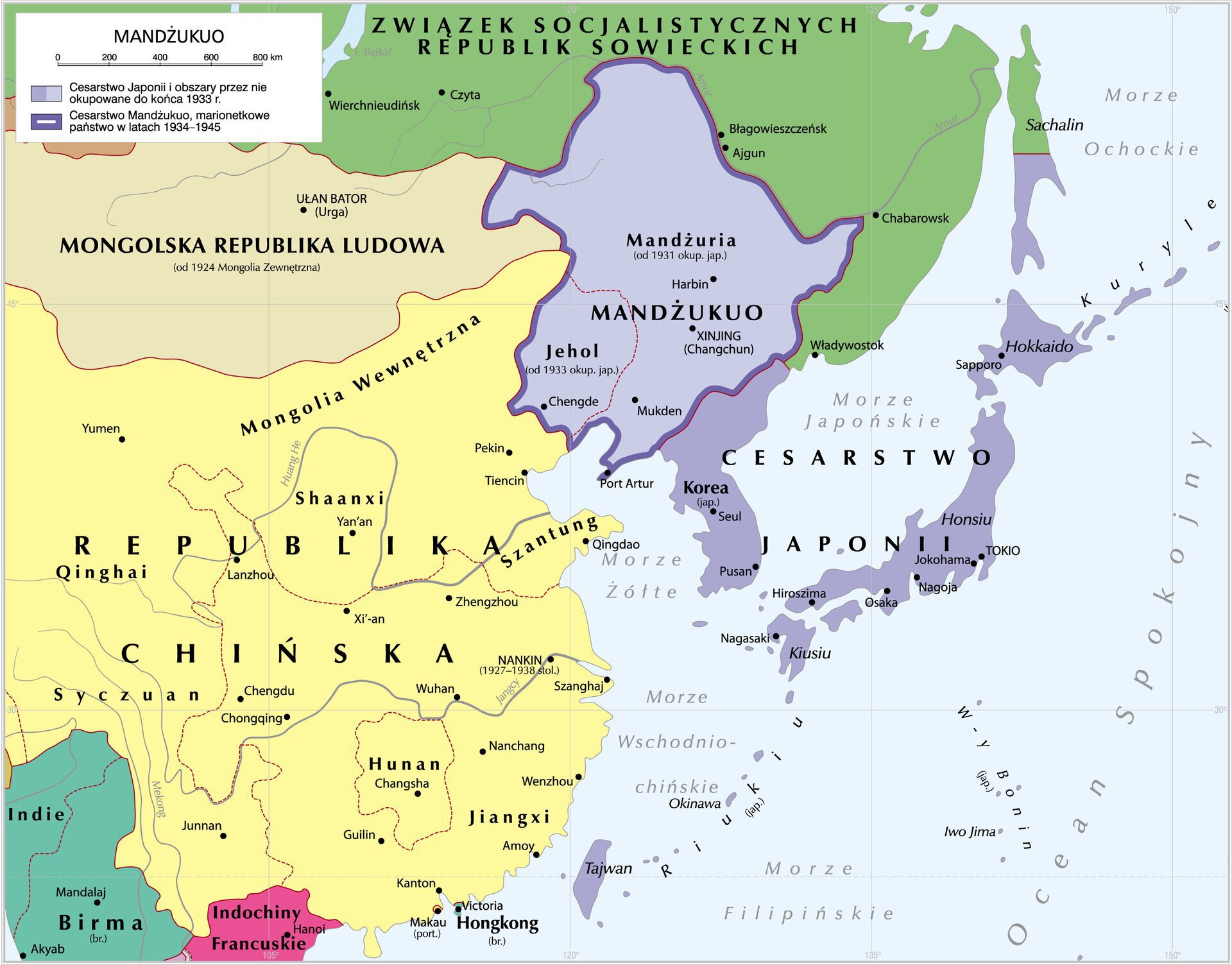 Mapa: Mandżukuo 
