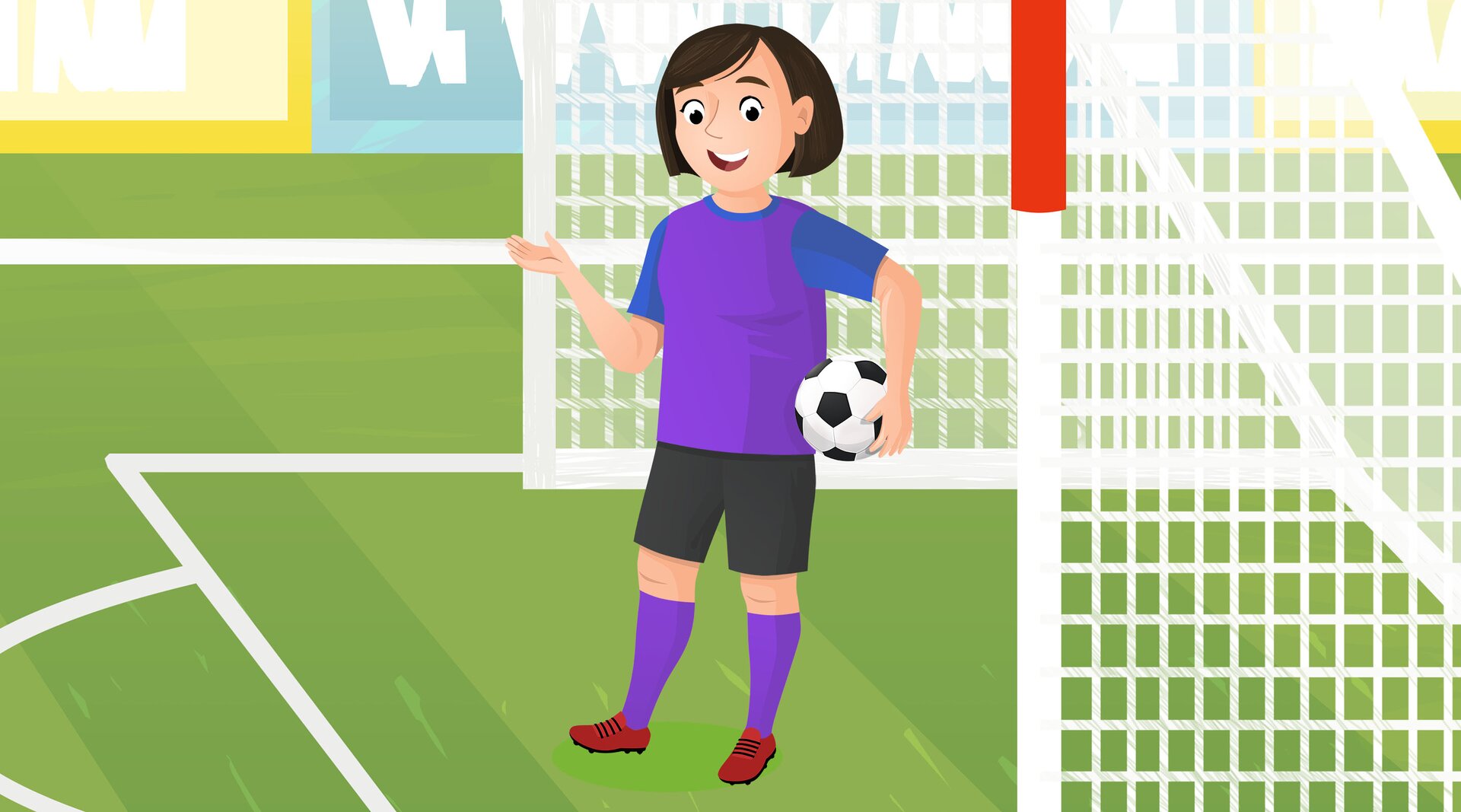 Ilustracja przedstawia piłkarkę. 