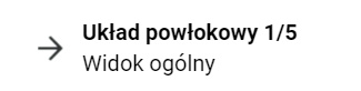 Grafika przedstawia wygląd przykładowej zakładki, po której kliknięciu rozwinie się opis. Zakładka jest prostokątna. Po jej lewej stronie znajduje się strzałka wskazująca tekst. Obok niej znajduje się tytuł danej grafiki i opisu oraz numeracja.