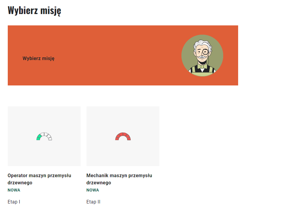 Przykładowy ekran z misjami 