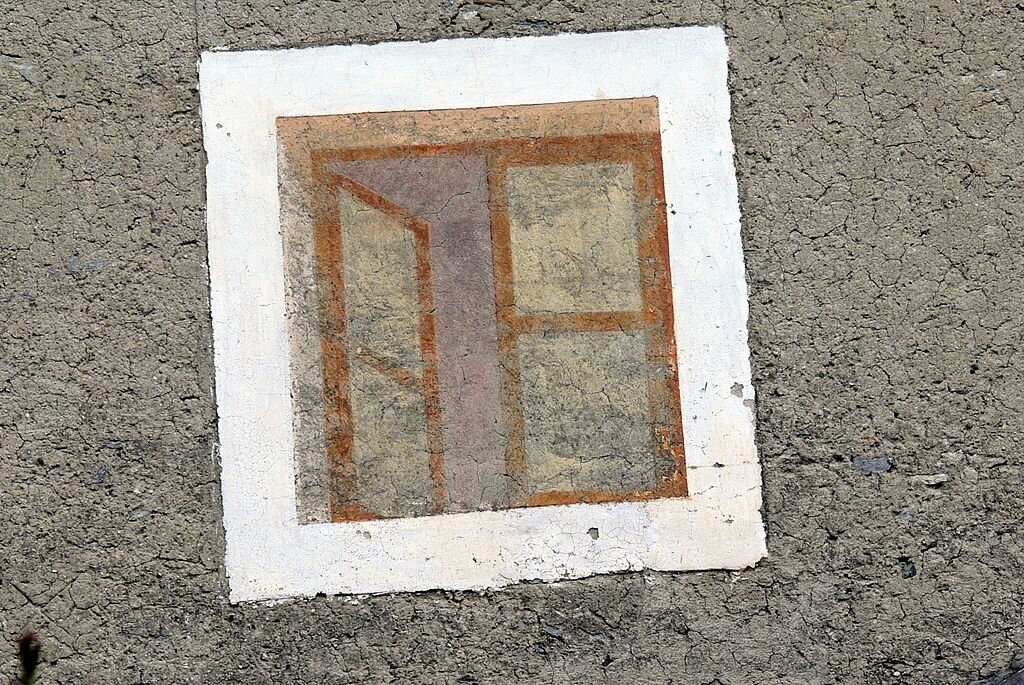 Anonimowy mural otwartego okna na ścianie budynku w Locarno, 2010
