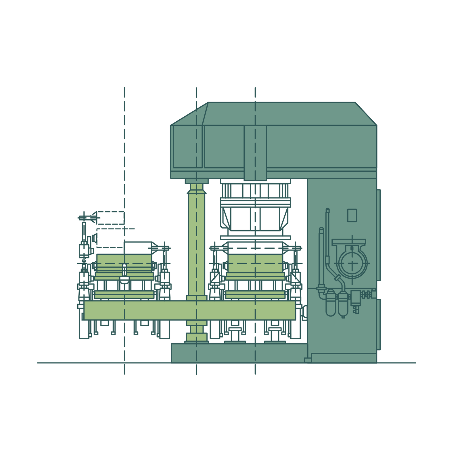 Przykładowy rysunek formierki impulsowo‑prasującej