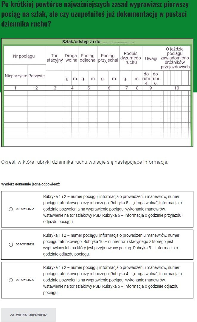 Zadanie z jedną odpowiedzią