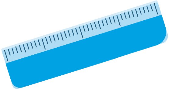 Ilustracja przedstawia niebieską linijkę.