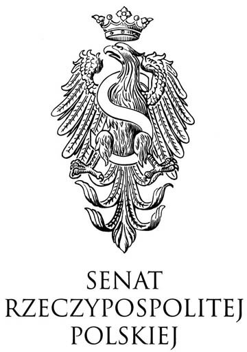 Na ilustracji znajduje się logo Senatu Rzeczypospolitej Polskiej: orzeł biały w koronie z literą "S"(symbolizującą Senat).