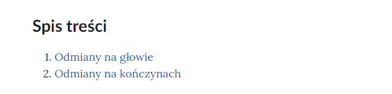 Ilustracja przedstawia fragment interaktywnego spisu treści umożliwiającego nawigowanie między planszami.