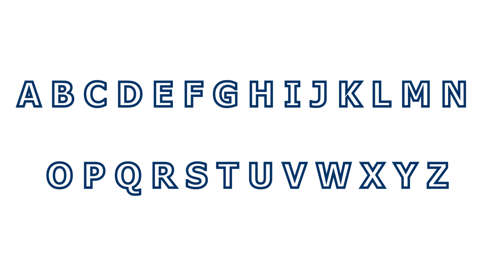 Rysunek przedstawia alfabet wielkich liter.